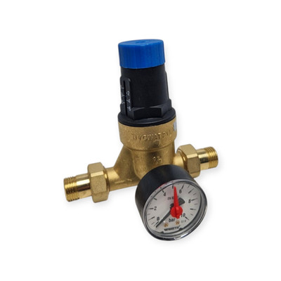 WATTS DRVMN 0502620 PRESSURE REDUCING VALVE 3/4 MM WITH 0-6 BAR PRESSURE GAUGE W