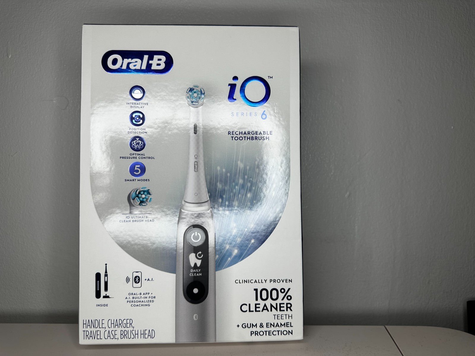 Oral-B iO Series 6 Electric Toothbrush Rechargeable GRAY New Sealed WTravel Case