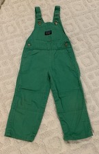Vintage Lands End Roveralls Bib Overalls 90s Green Toddler Size 3T