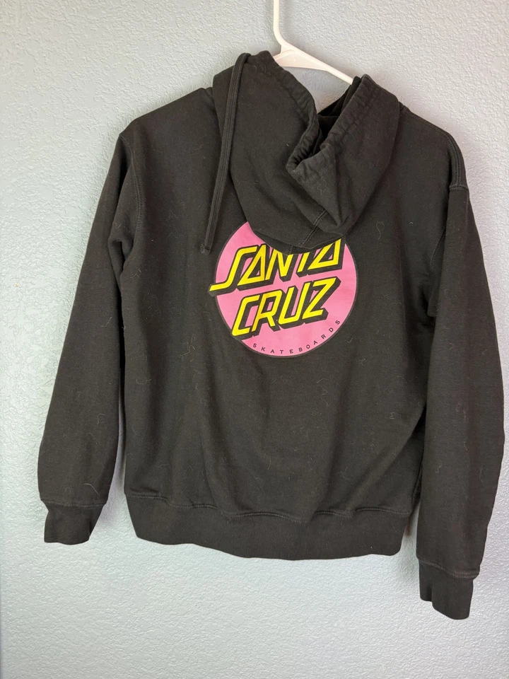 Sudadera con Capucha Santa Cruz Para Hombre Pequeña Pullover Rosa Neón Patinetas Skateboarding Sudor Foto 3 de 4