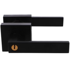 Lockable Door Handle Locks for Bedrooms Black Knobs Bathroom with
