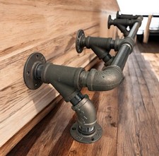 Industrial Pipe Foot Rail - 1&rdquo; Pipe x 7.5&rdquo; Tall X 6.5&rdquo; Deep - 48&rdquo; to 120" Long