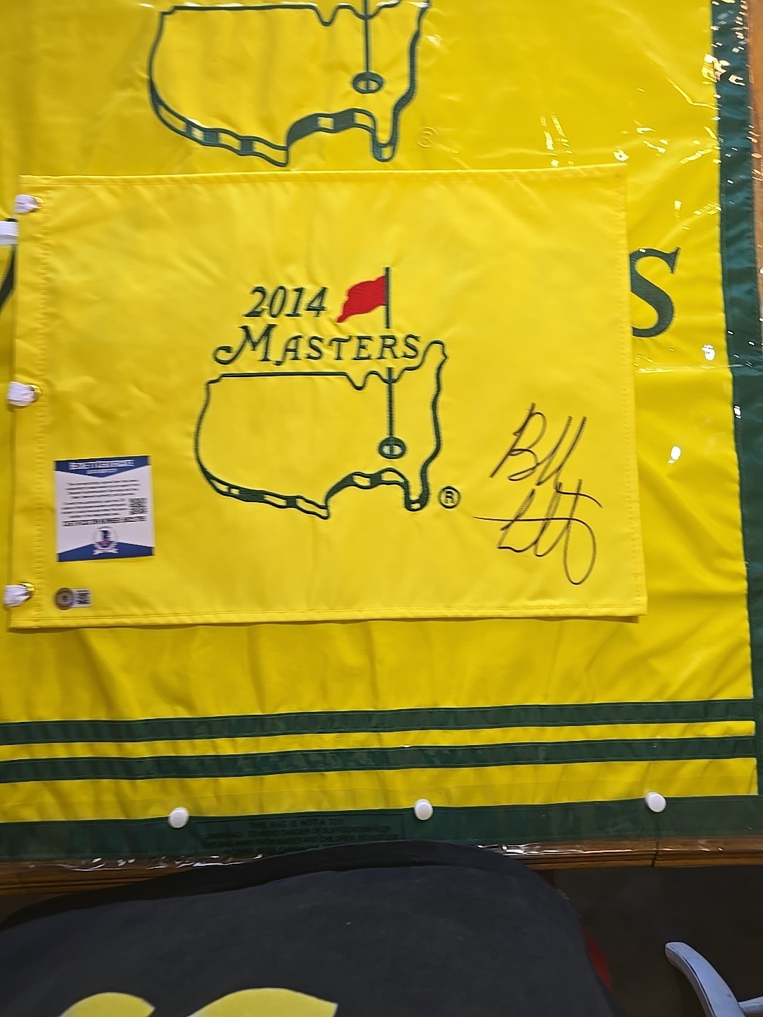 Bubba Watson Autographed Signed 2014 2012 Masters Champion Flag Augusta 