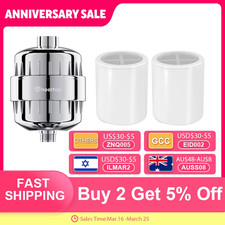 Water Filter Purifier Kdf+Calcium Sulfite Shower Bathing Softener Chlorine Remov