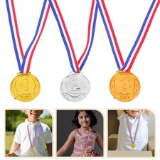 9PCS Kids Plastic Medals with Numbers Sports Soccer Competitions Classroom