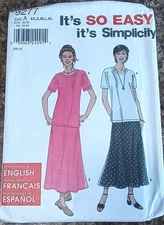 Simplicity SEWING Pattern 9277 Misses Skirt Top Easy UNCUT Size A (XS - XL) NEW