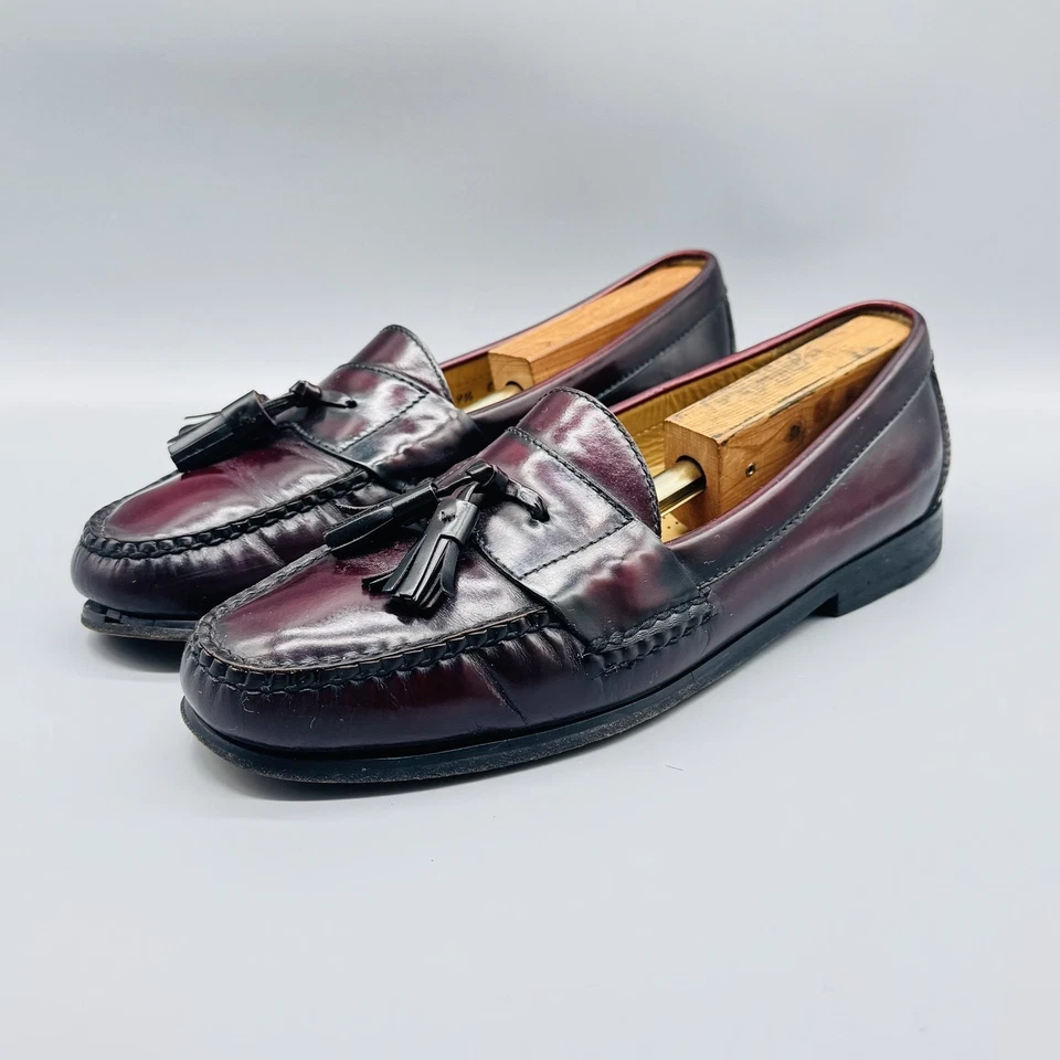 Cole Haan Zapatos Para Hombres Talla 9.5 C Marrón Cuero Borla Mocasín Vestido Sin Cordones Foto 4 de 4