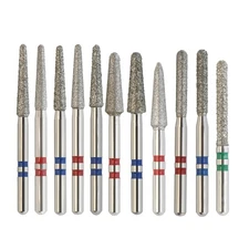 Zirconia Cutting Diamond Burs Dental FG Round End Taper Cylinder High Speed