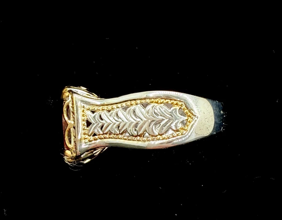 Michael Valitutti Gems En Vogue Sterling Silver Gold Ring Red Ruby Garnet Sz 7 - Image 3 of 4