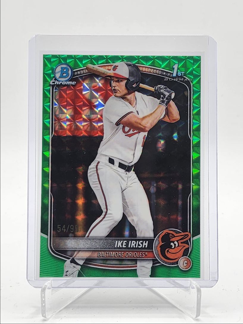 IKE IRISH 2025 BOWMAN CHROME DRAFT 1ST GREEN GEOMETRIC /99 Q3967
