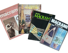 Macrame Magazines Lot of 4 Chains Flowerpot Purse Basket Holders Instruction 70s