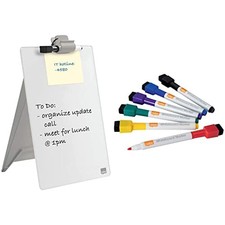 (TG. taglia unica) Nobo Lavagna / Blocco Note da Tavolo con Cavalletto, in Vetro