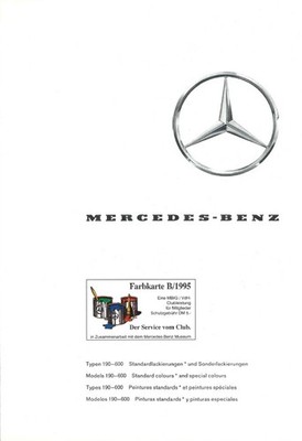 Mercedes-Benz 190 - 600 Lack Farbkarte deutscher/englischer Text 8 Glanzseiten