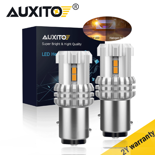 2x 1157 2057 2357 3030 SMD 12 LED Amber Yellow Turn Signal Parking Light Bulbs