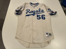original 1992 BRIAN MCRAE KANSAS CITY ROYALS signed GAME WORN BASEBALL JERSEY