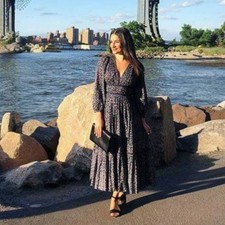 Ulla Johnson Midi Dress Size AU 12 / US 8 Malena Midnight Blue