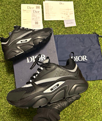 Dior Men s Black/Gray Low Top Lace-Up Athletic Sneakers Pre-Owned Excellent