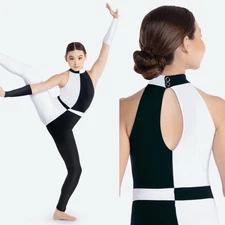 Revolution Tenth House Dance unitard black white jumpsuit HYPNOTIQUE RC22665 MA