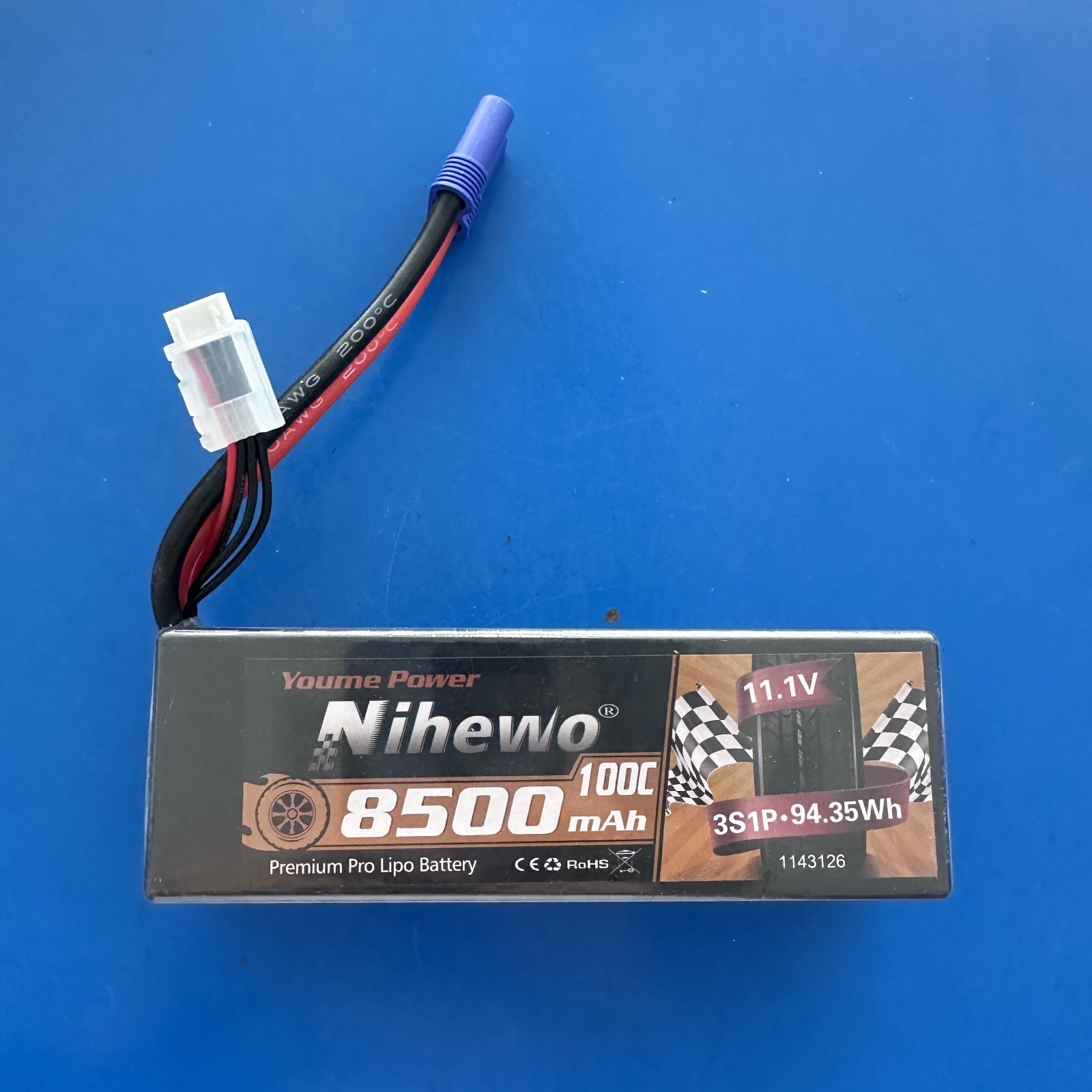 1PCS 3S Lipo Battery 8500mAh 11.1V Lipo Battery 100C Hard Case with EC5
