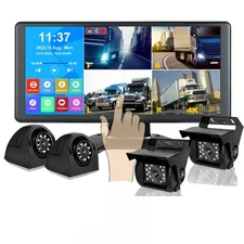 10.36"  Touch Screen DVR Monitor Split Screen 4x AHD 1080P Side Rear Cameras Kit