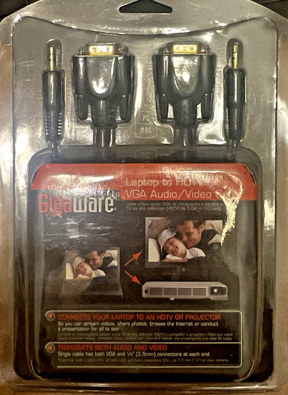 Gigaware 10 ft VGA with Audio - Video Cable Laptop to HDTV