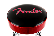 Fender Red Sparkle Logo Barstool - Black and Red Sparkle 24"