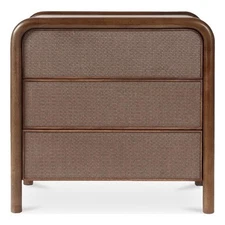 Moe's Home Collection Rye Solid Wood 3-Drawer Bedroom Nightstand in Warm Brown