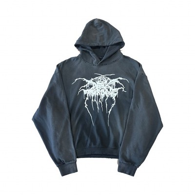 Darkthrone Transilvanian Hunger White Logo Hoodie Black Metal Pullover Graphic