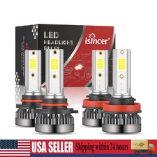 4x 9005+H11 LED Headlight Bulbs Combo 6000K White High Low Beam Kit Super KY