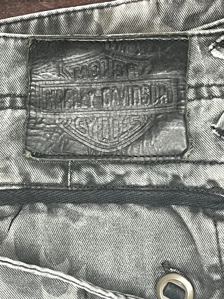 Harley-Davidson vintage Y2K patrón 36x30 DPM carga multi bolsillo núcleo de motociclista Foto 3 de 4