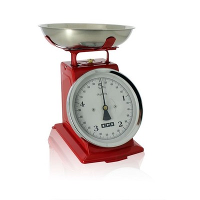 OGO LIVING mechanische Küchenwaage retro Design rot bis 5kg