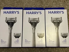 Harry's Men's Handle Razor 2 Cartridges 5 Blades Smoke Razor Handle 3 Boxes