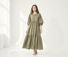 Colourful Indian Boho Pure Cotton Dress Summer Mom Outfit Beach Wear