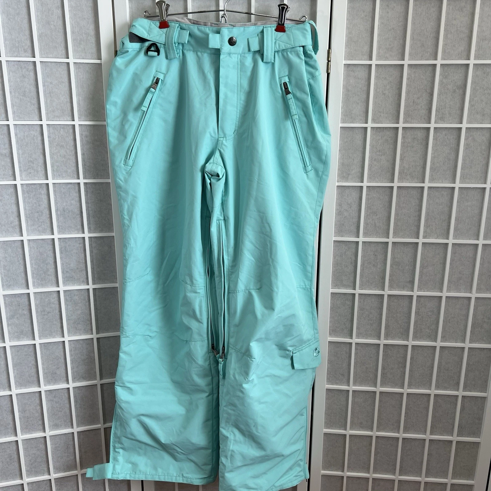 Turbine Women’s M Turquoise Insulated Cargo Ski Pants Pockets Adjustable Waist