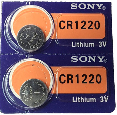 CR1220 SONY MURATA 2PK 3V LITHIUM (GREAT EXP 2034) DL1220 ECR1220 FREE SHIPPING