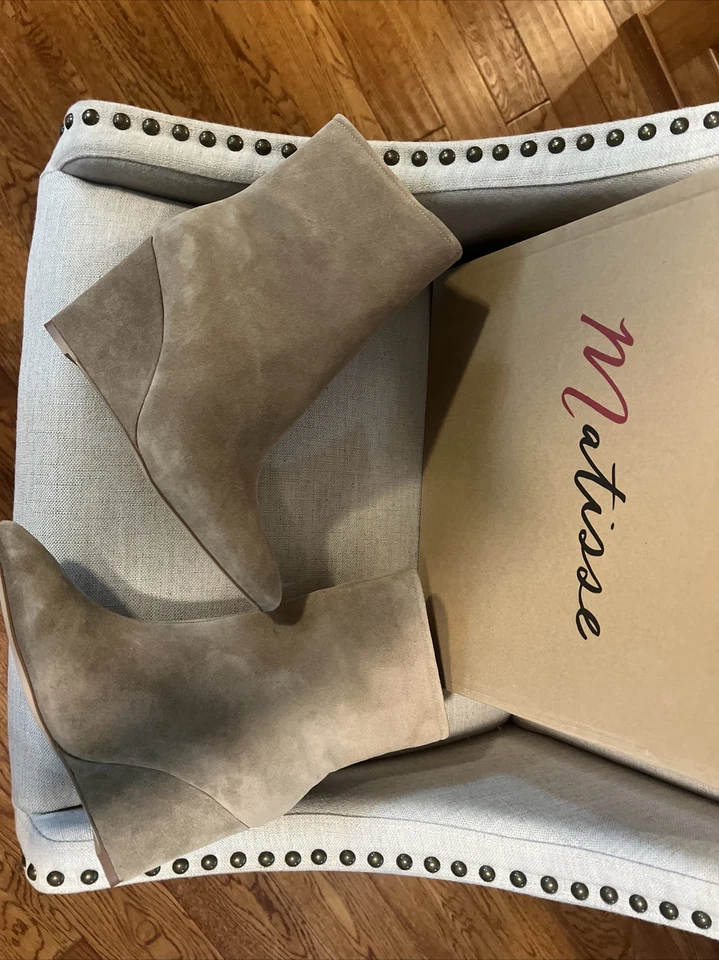 NUEVO EN CAJA Botas Matisse Kaia Gamuza Natural Tacón de Cuña Punta Para Mujer Talla 6M 6 Foto 4 de 4