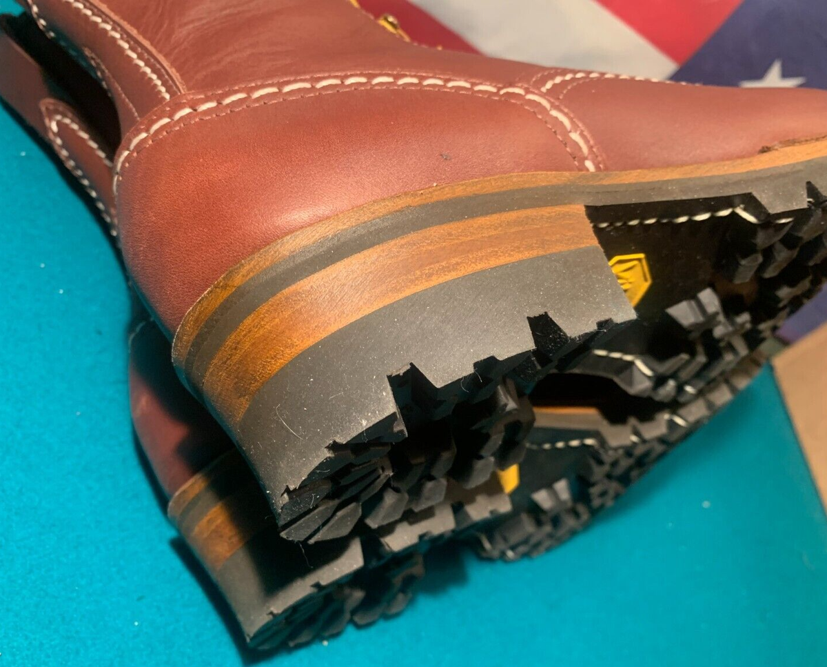Wesco Men's Size 9 E New Jobmaster Brown Logger USA Made Wesco Men's Size 9 E New Jobmaster Brown Logger USA Made