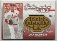 2020 Topps Pro Debut ZACK THOMPSON Distinguished Debut Medallion RED 08/10
