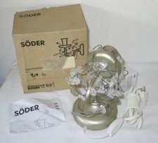 Vintage Retired IKEA SODER Silver Wall Sconce Light w Leaves & Glass Flowers