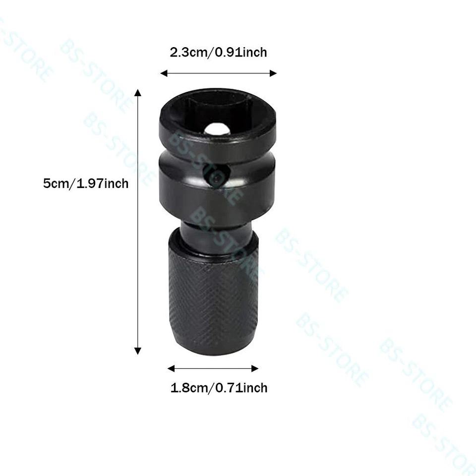 2Pcs 1/2" Drive To 1/4" Socket Adapter for IMPACT WRENCH Hex Drill Chuck Convert - Image 4 of 4