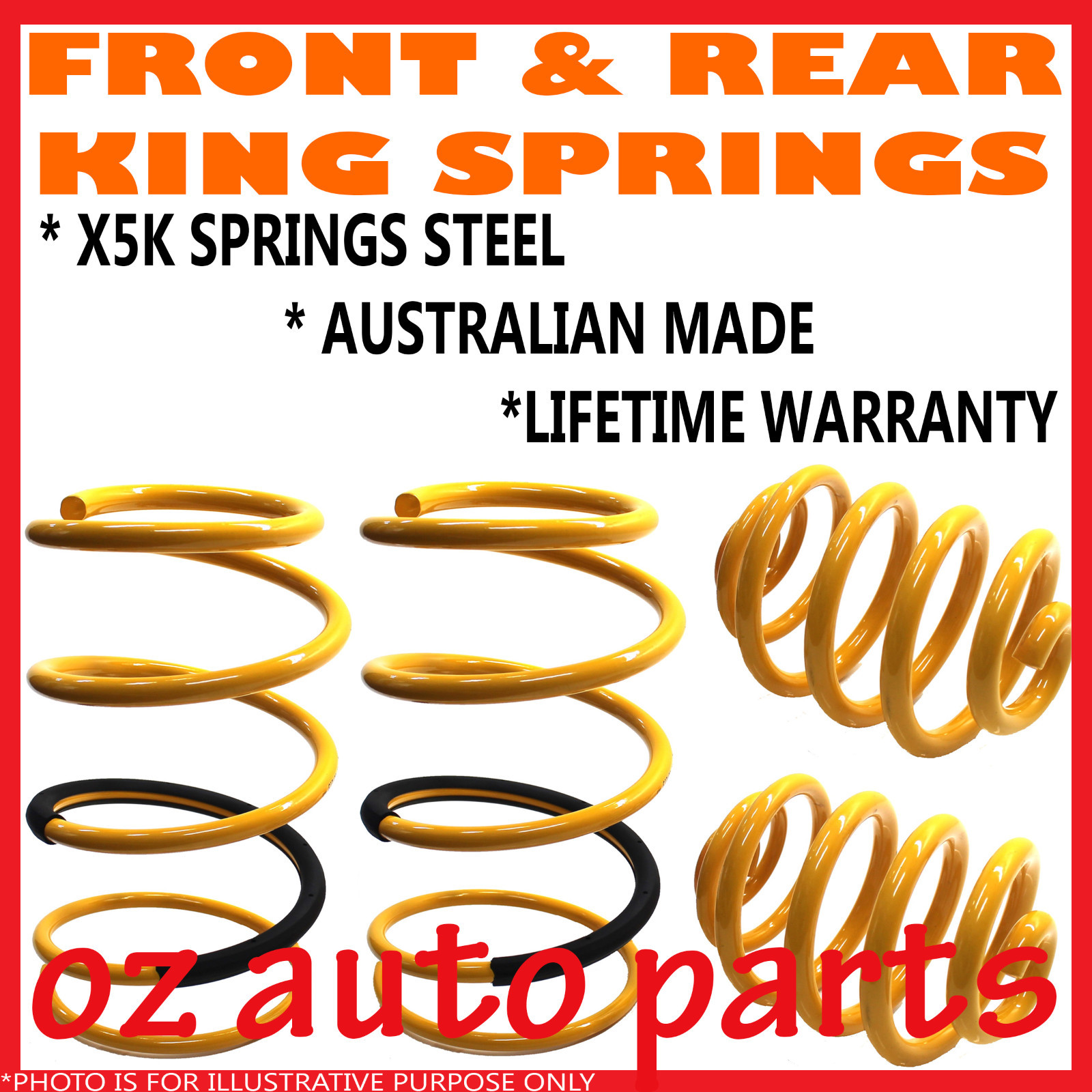 FRONT SSL & REAR SSSL ULTRA LOWERED KING SPRINGS VT/VX/VY/VZ COMMODORE ...