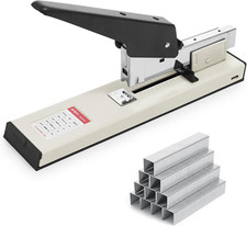 Heavy Duty Stapler with 1000 Staples, 100 Sheet High Capacity, Large Metal Offic