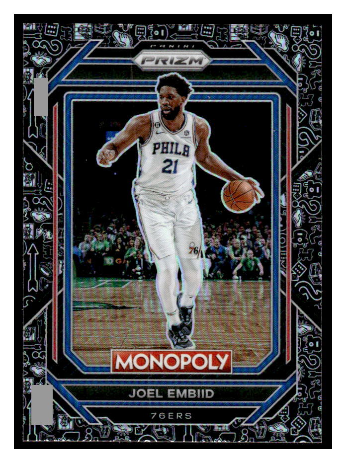 2022-23 Panini Prizm Monopoly #67 Joel Embiid Monopoly Black Classic Icons