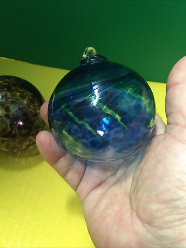 Hand blown glass ball ornaments - lot of 4 - Picture 7 of 20
