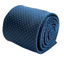 Frederick Thomas cobalt petrol blue azure with white pin spots men-s office tie