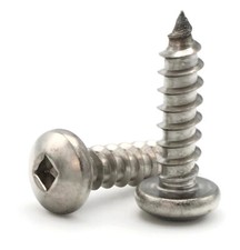 #10 Sheet Metal Screws - 18-8 Stainless Steel Square Drive Pan Head Select Size