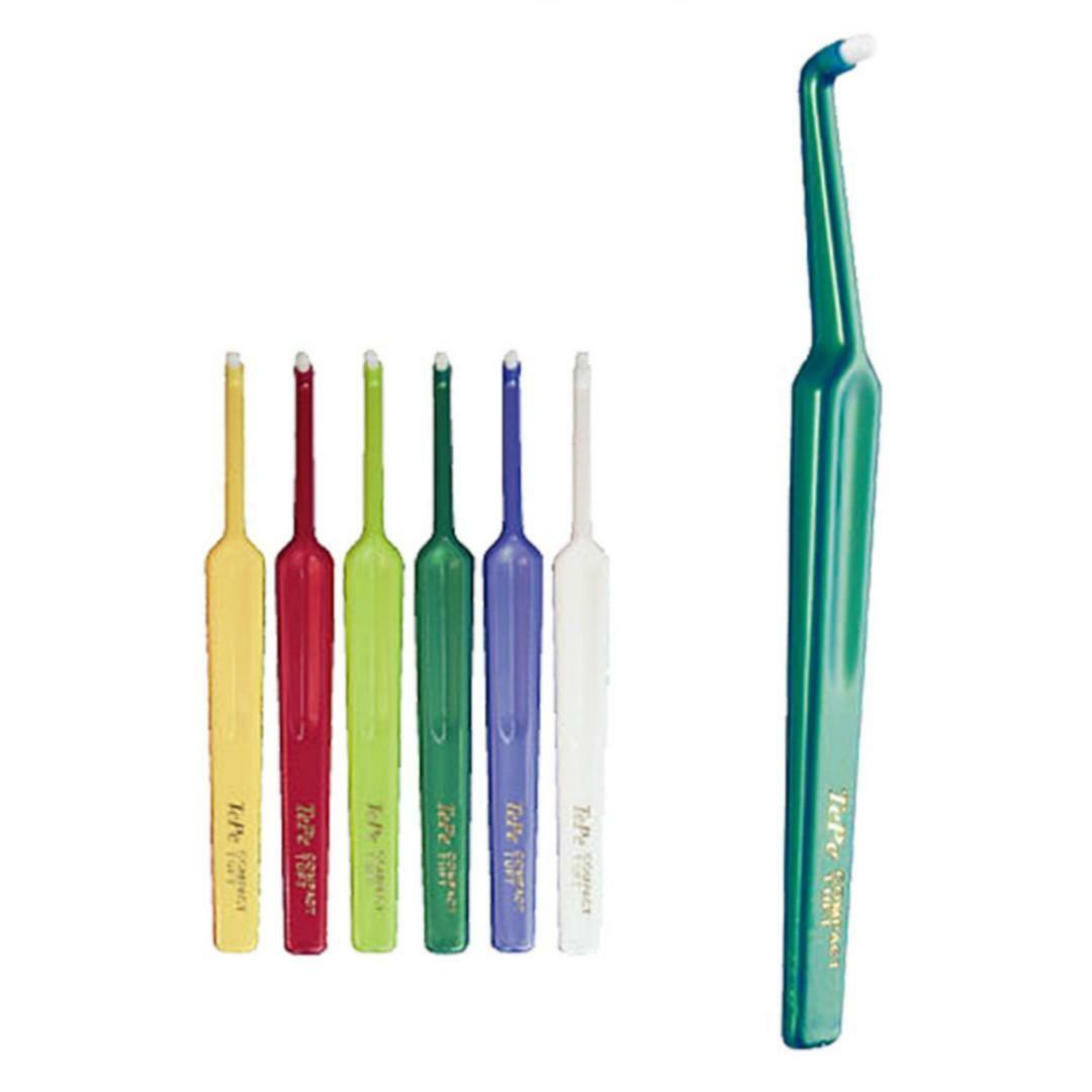 TePe Compact Single Tufted Toothbrush implants dentures braces gums