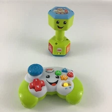Fisher Price Baby Toys Lot Video Game Controller Dumbbell Electronic Learning
