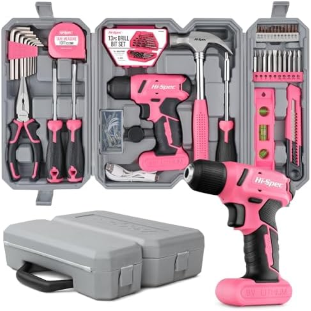 Hi-Spec Set di attrezzi da 57 pezzi per il fai-da-te e per la casa con Trapano A