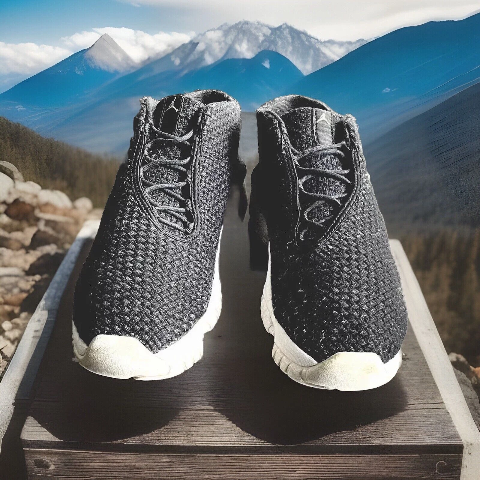 BASKETS AIR JORDAN FUTURE « OREO » FLYKNIT HOMME NOIR/BLANC TAILLE 10